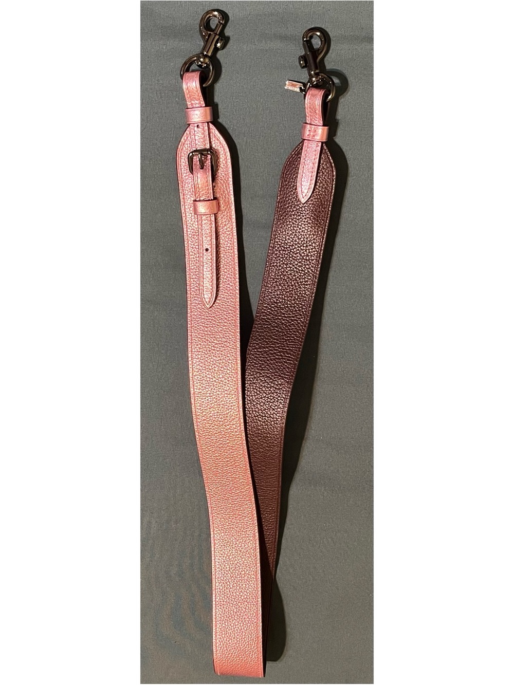 Coach Pink Metallic Crossbody Strap!